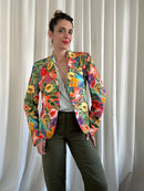 Superflower silk blazer