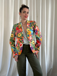 Superflower silk blazer