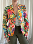 Superflower silk blazer