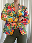 Superflower silk blazer