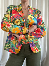 Superflower silk blazer