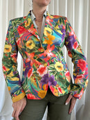 Superflower silk blazer