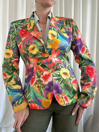 Superflower silk blazer