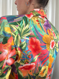 Superflower silk blazer