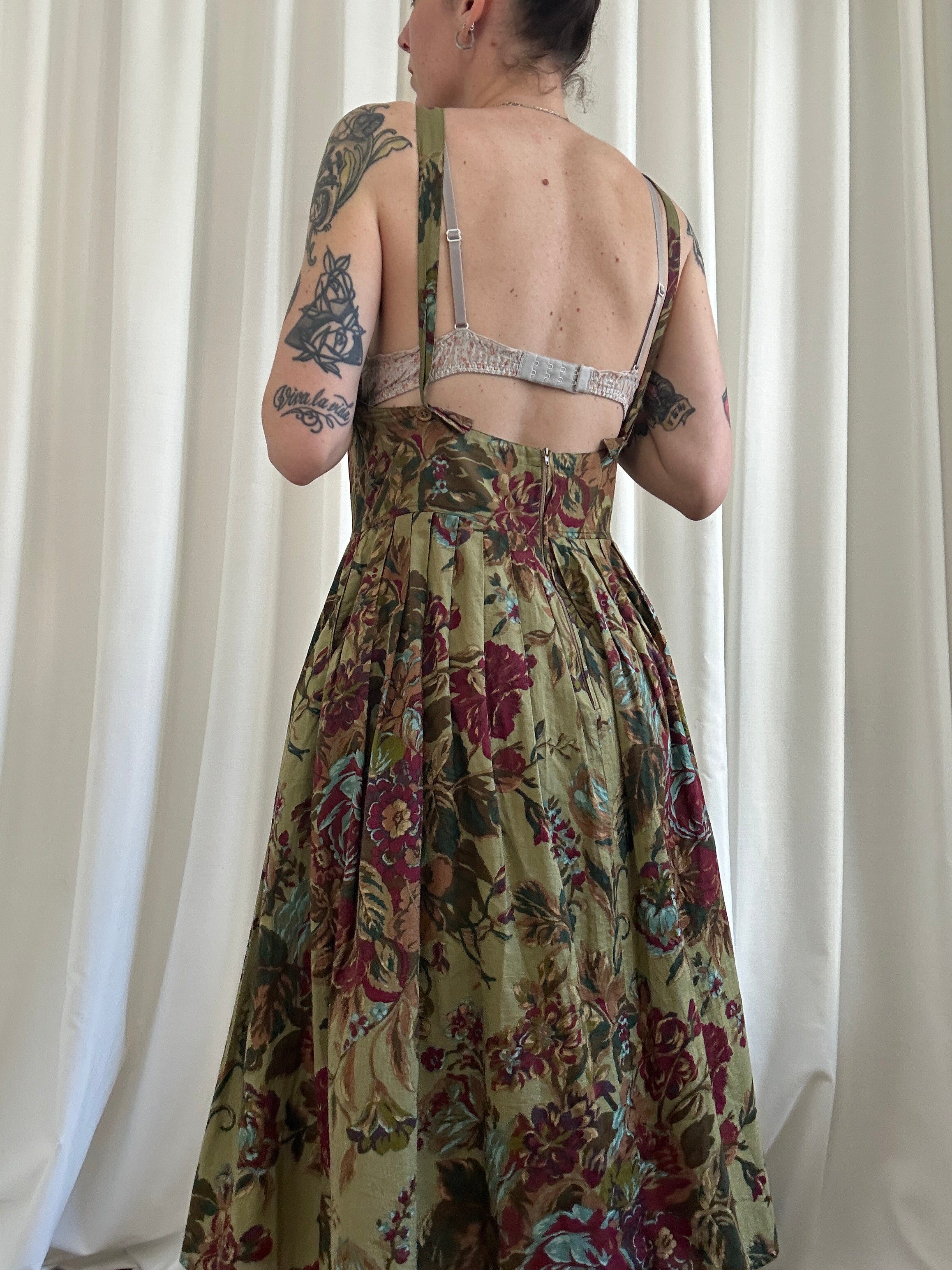 Green flower dress