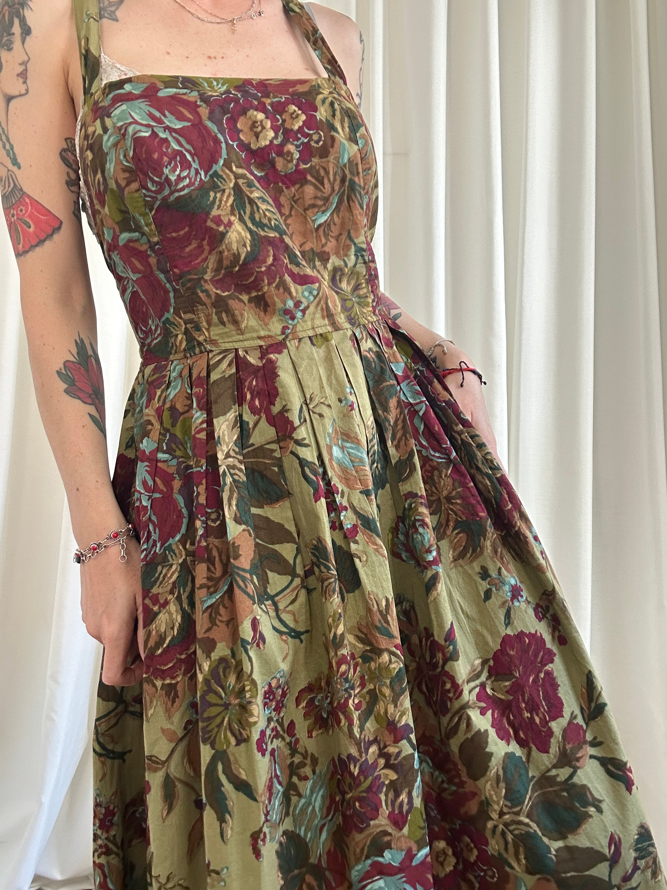 Green flower dress