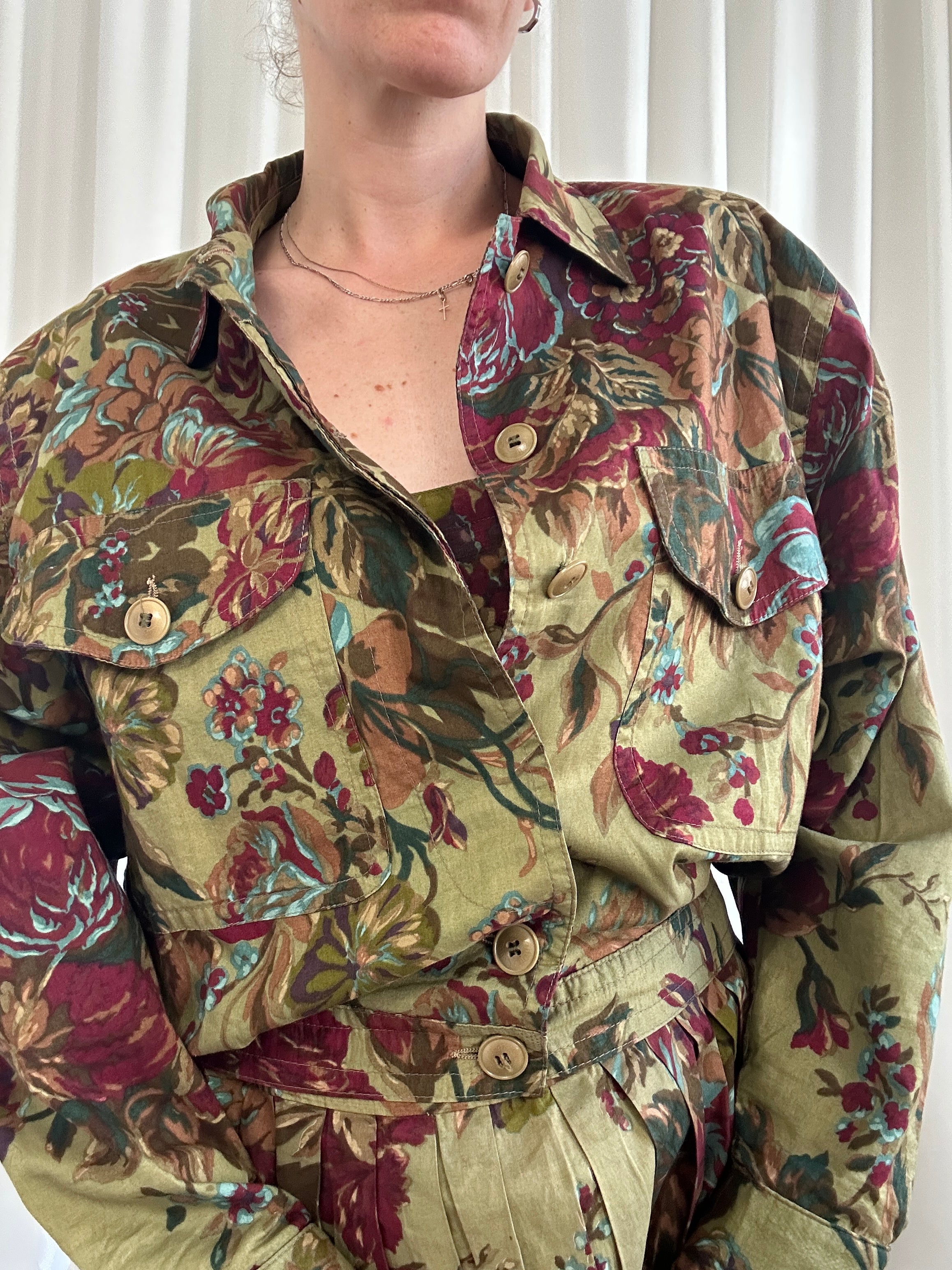 Green flower jacket
