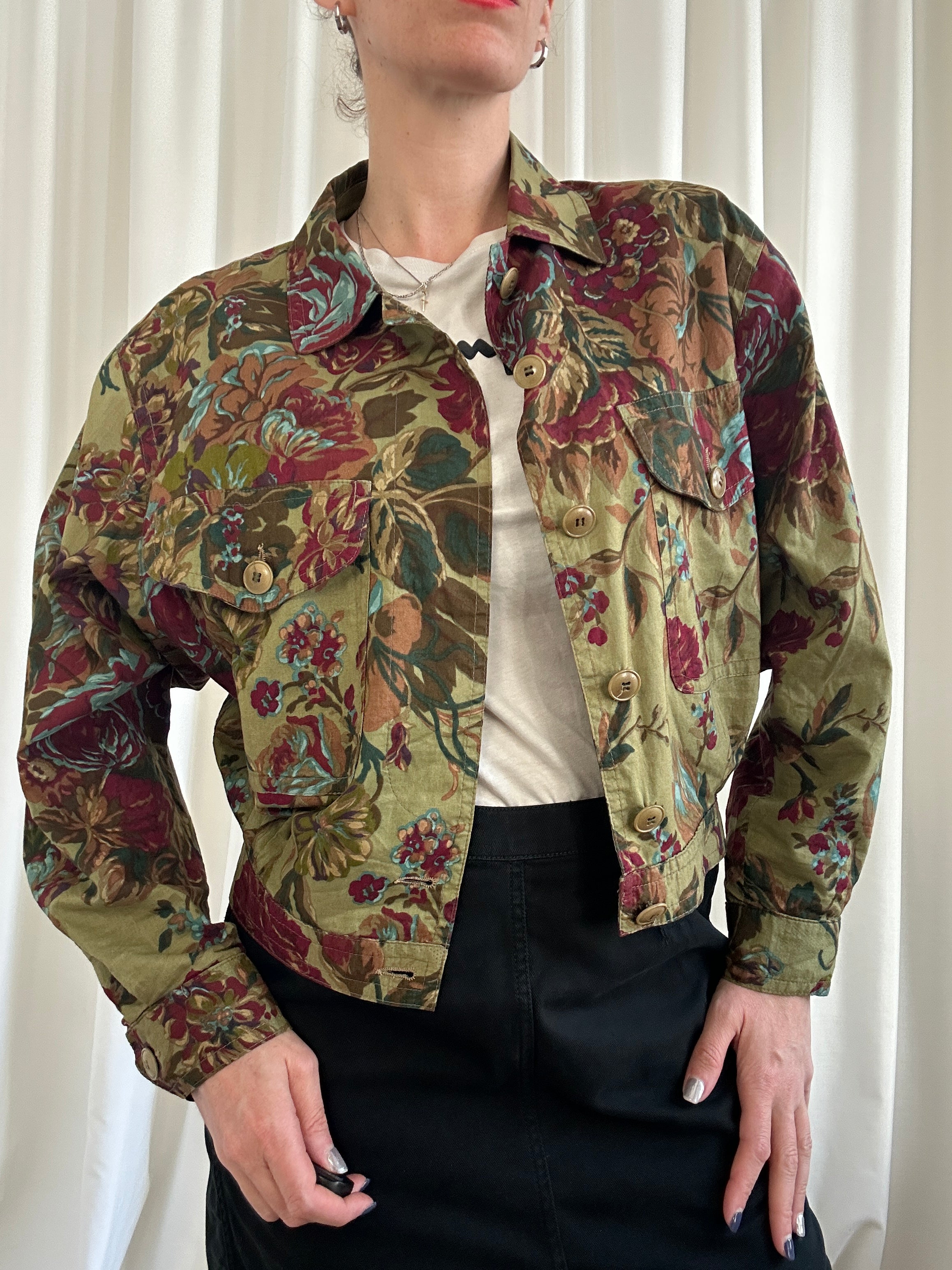 Green flower jacket