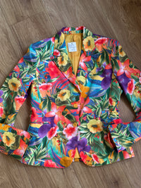Superflower silk blazer