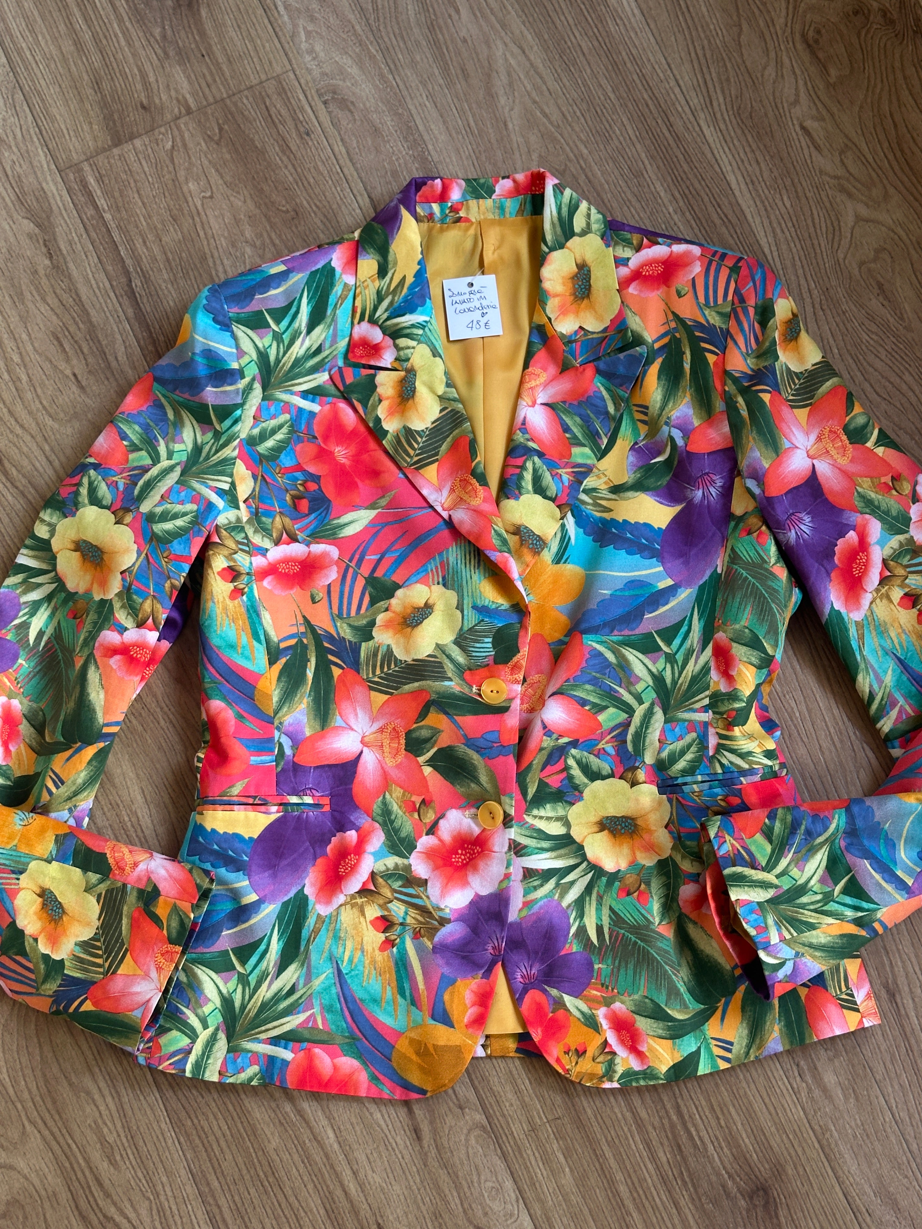 Superflower silk blazer