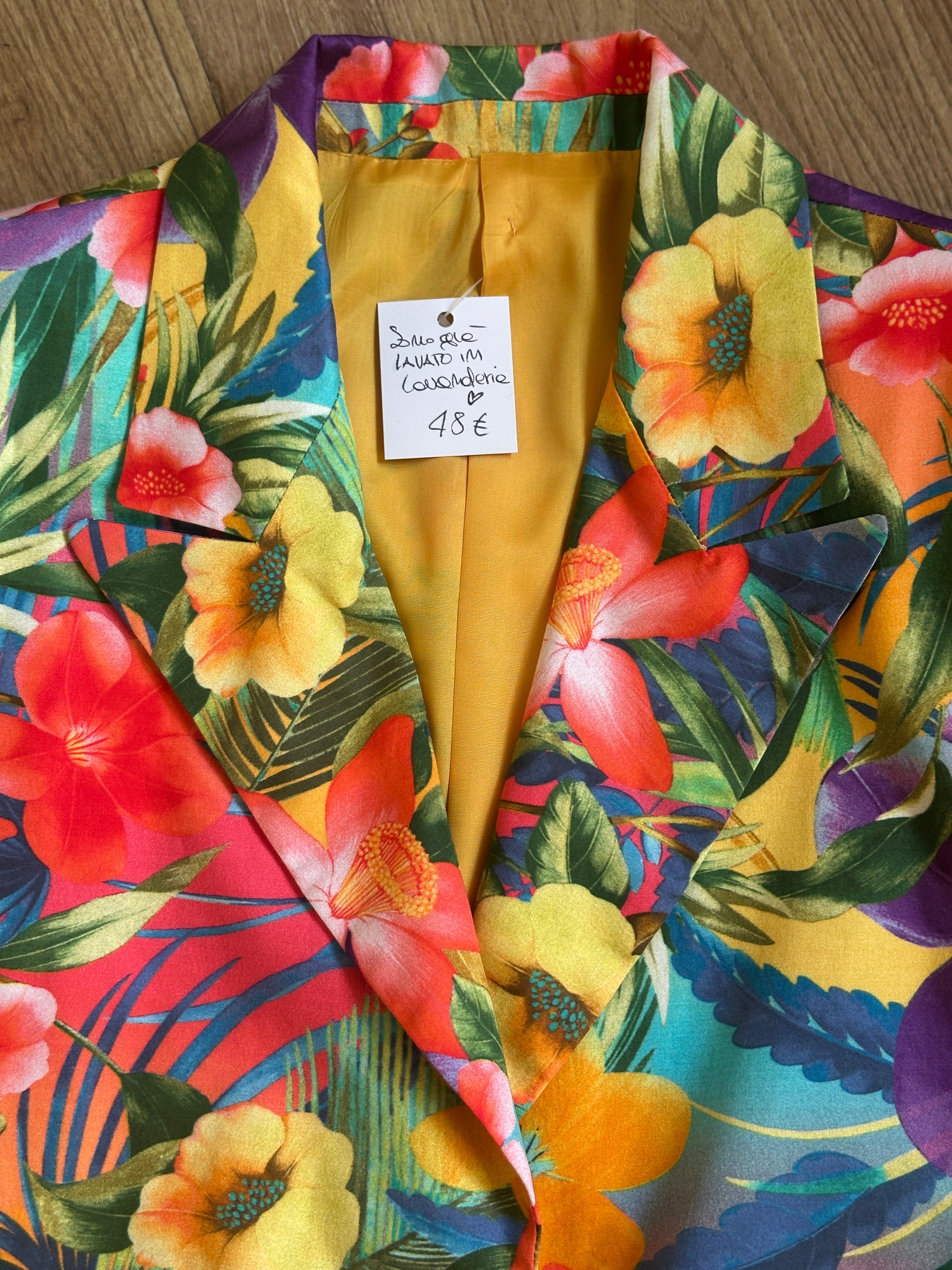 Superflower silk blazer