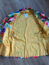 Superflower silk blazer