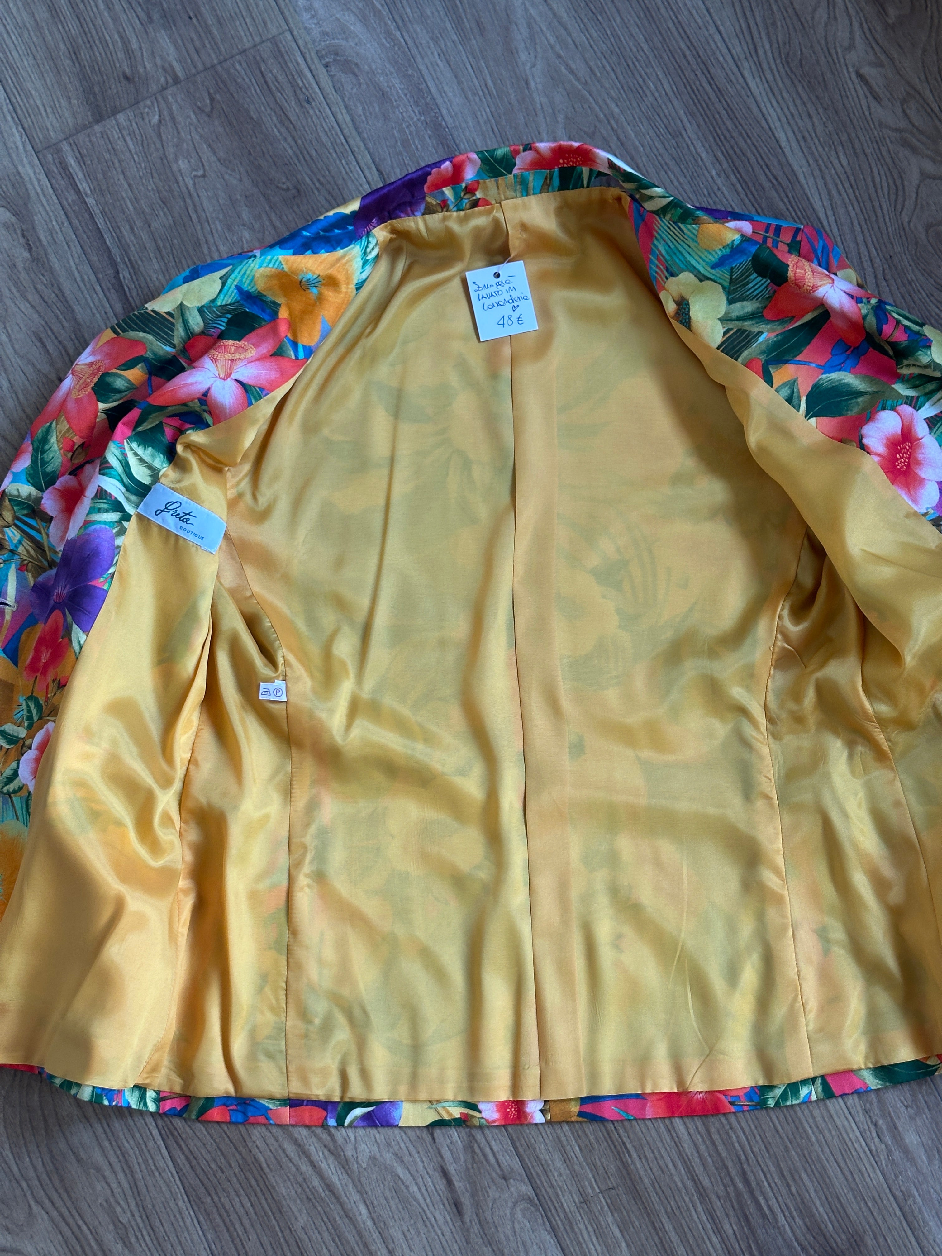 Superflower silk blazer
