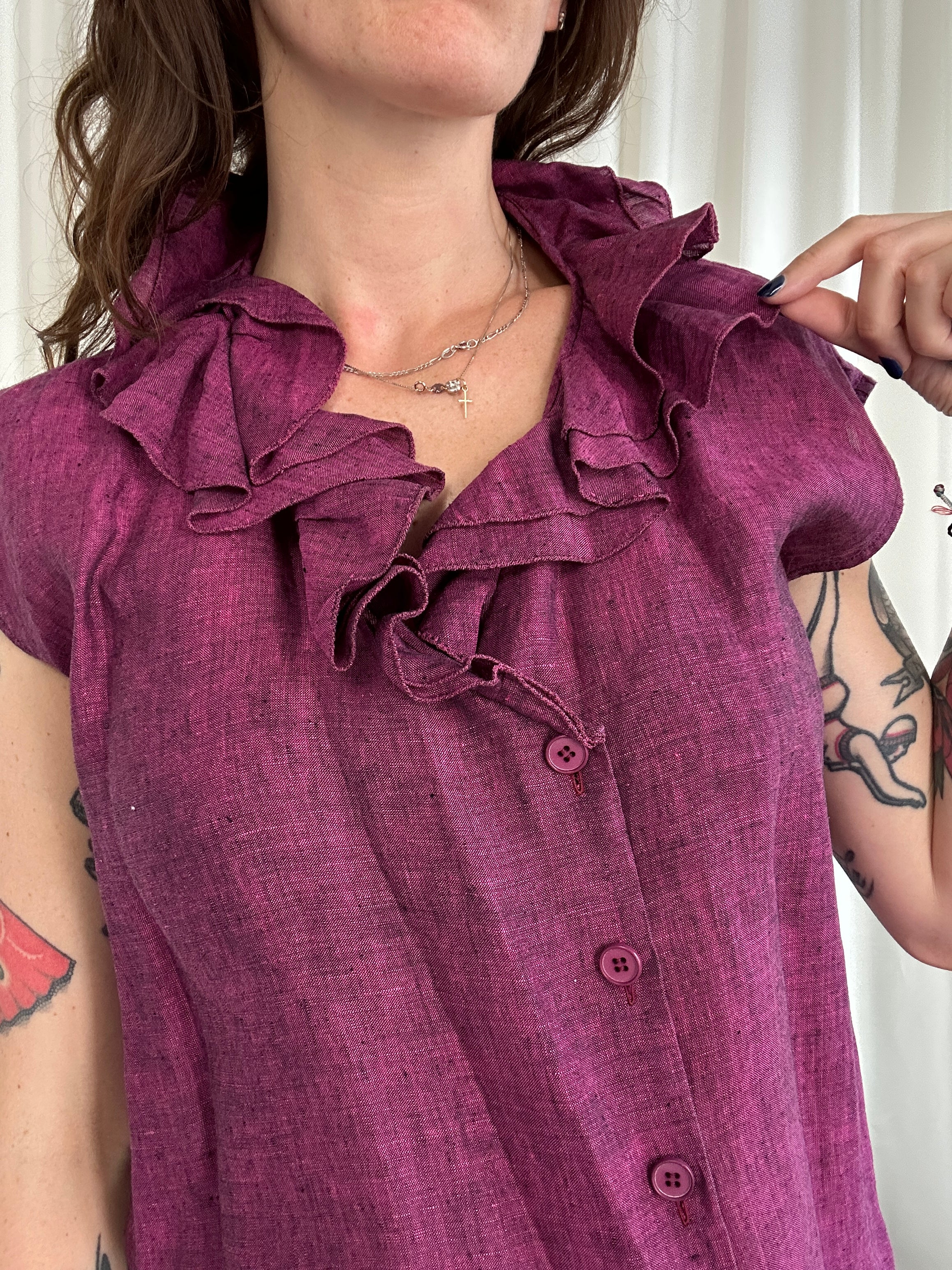 Ciclamino lino shirt