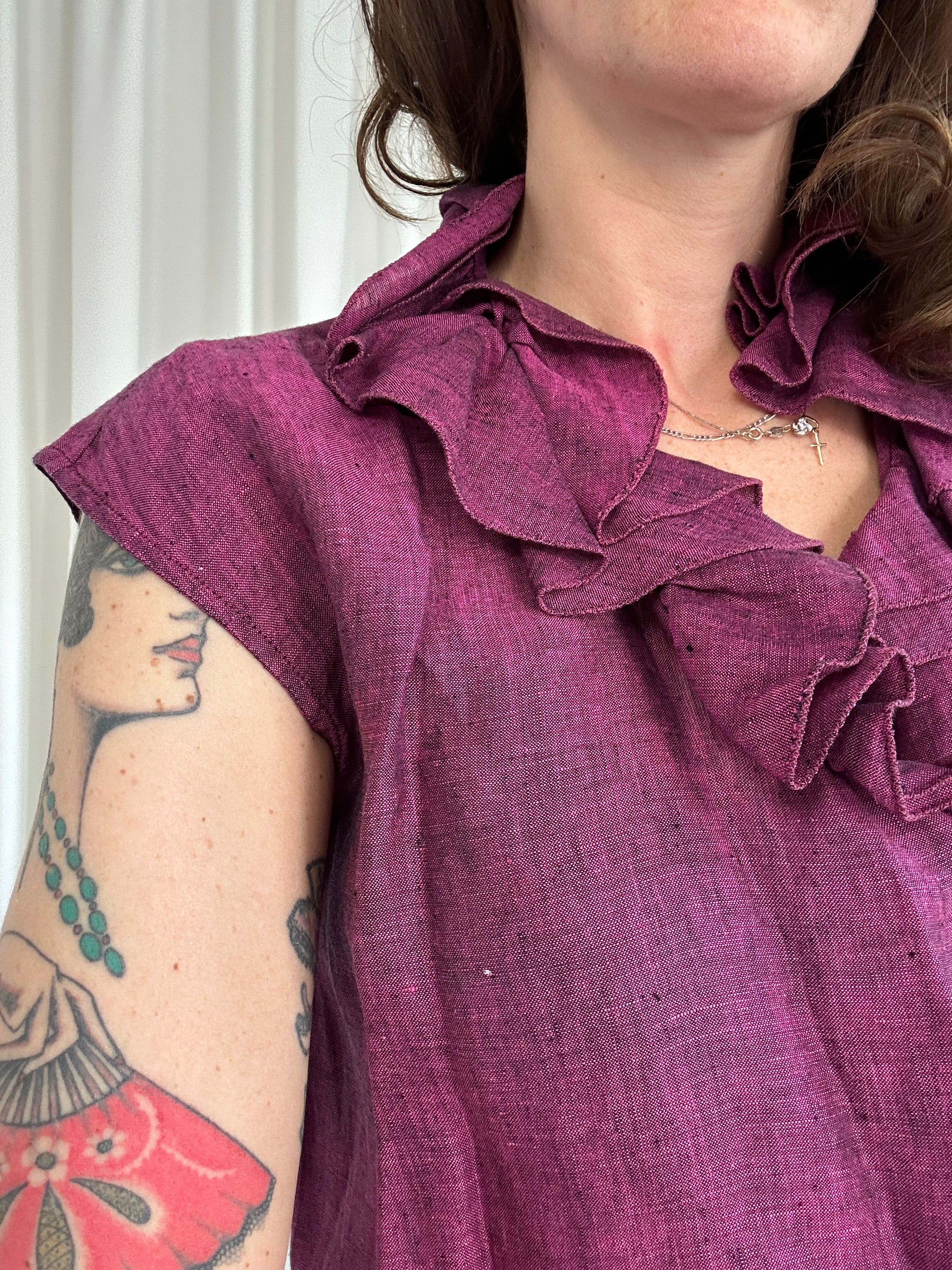 Ciclamino lino shirt
