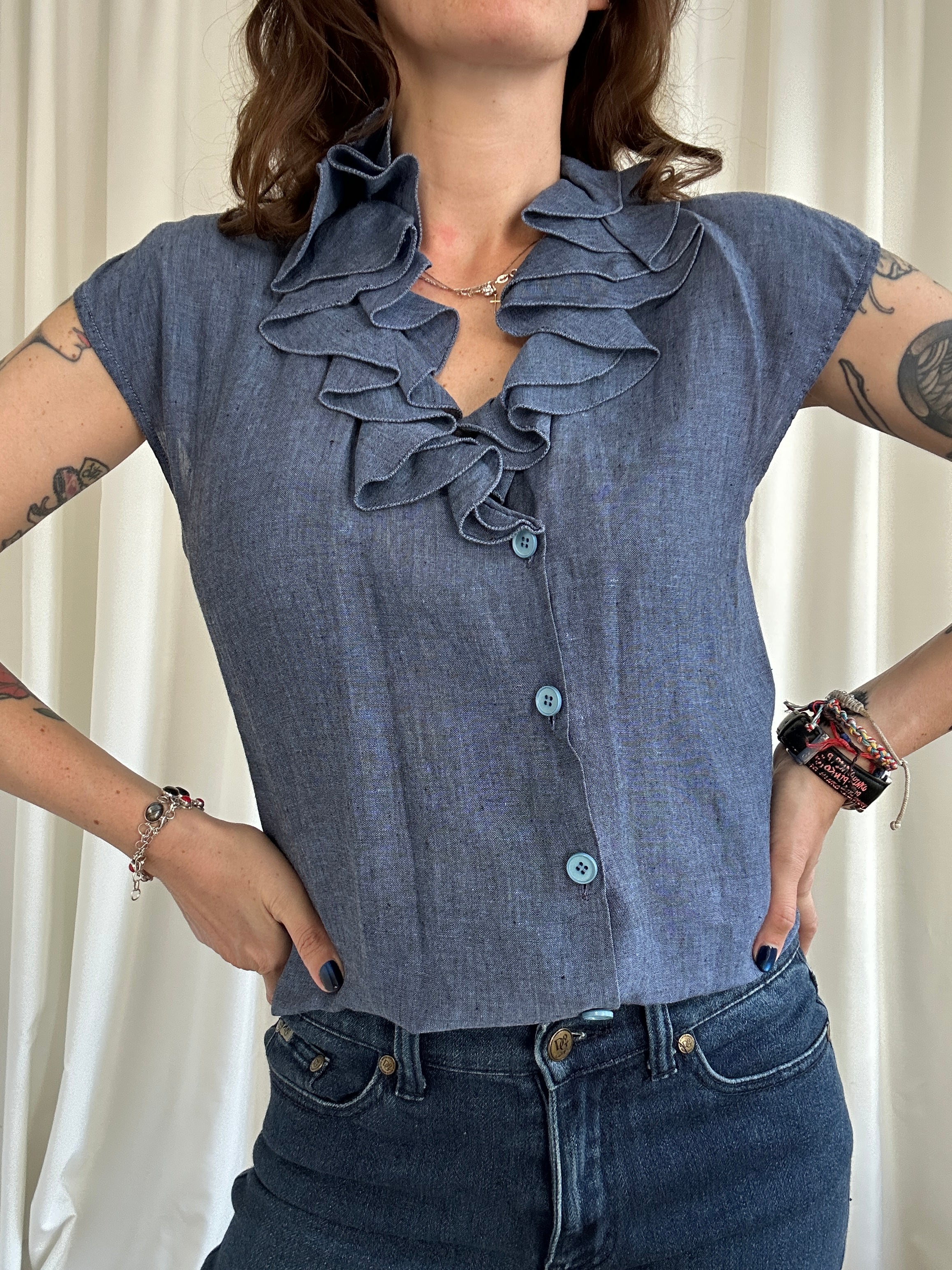 Azzurrino lino shirt