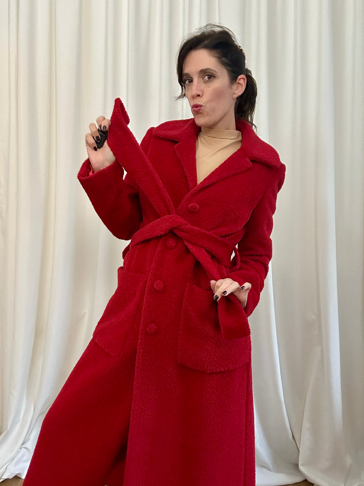Rosso alpaca coat