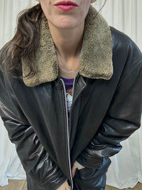Trapper leather jacket