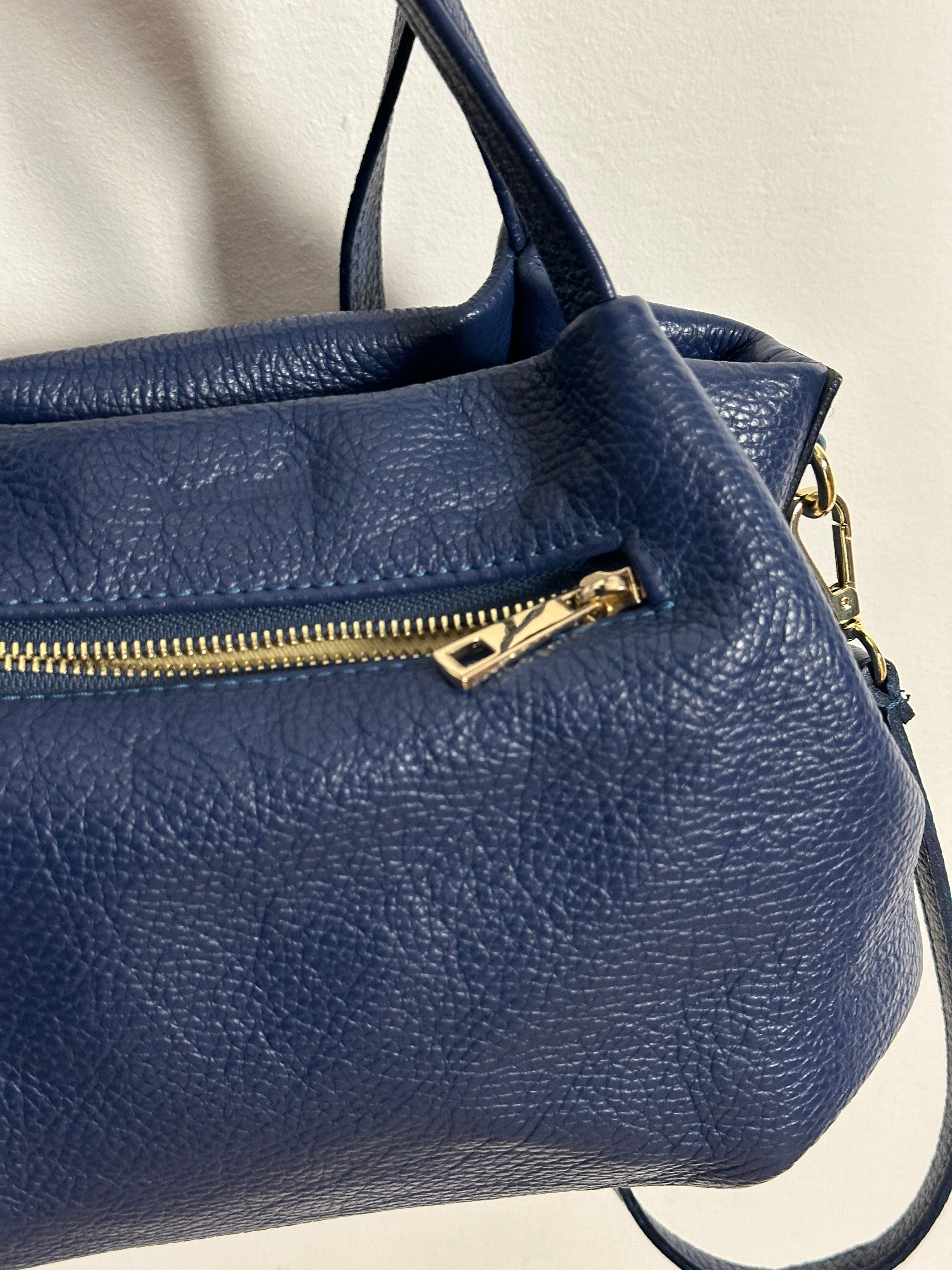 Blue leather bag