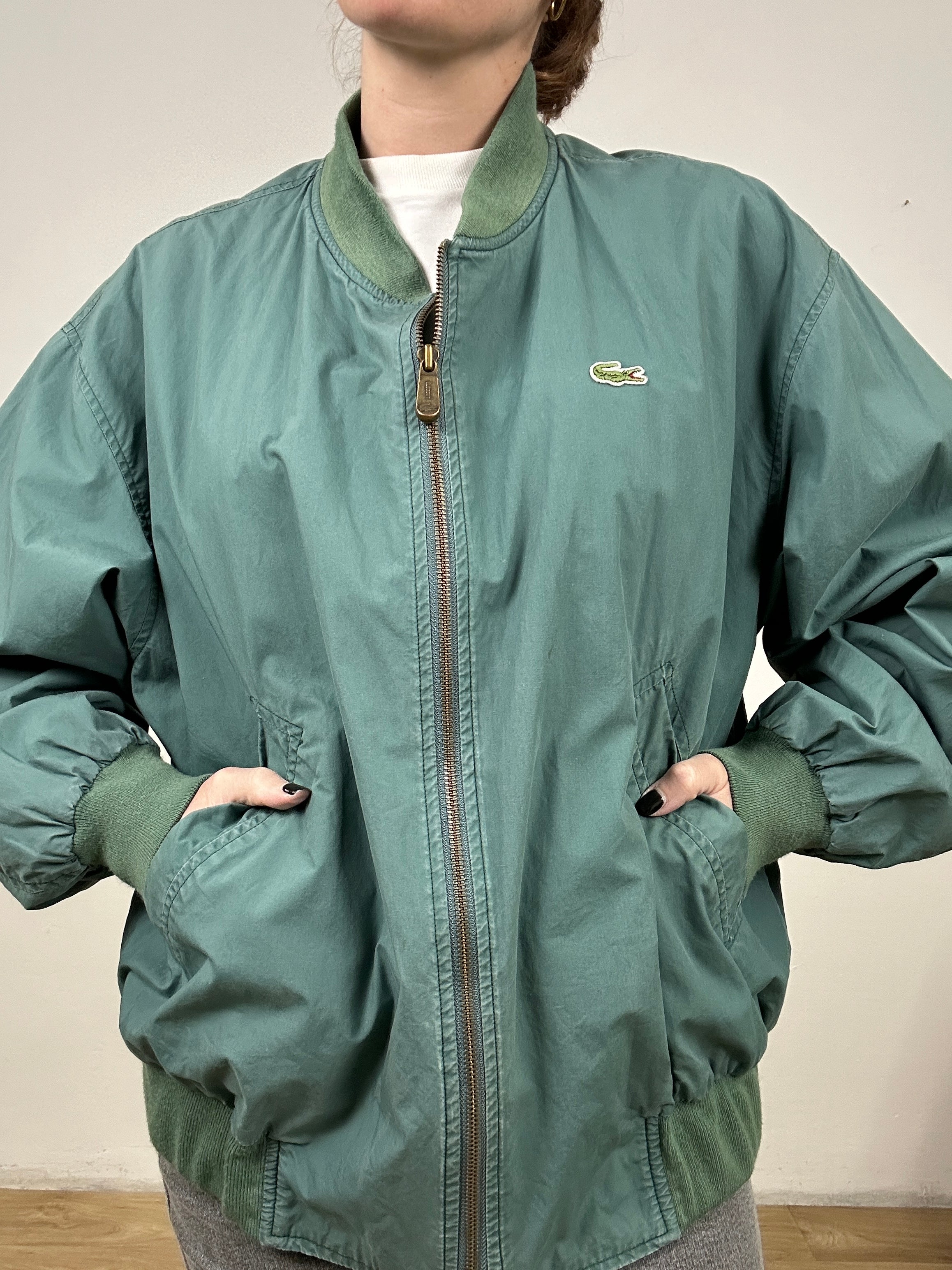 Lacoste green bomber