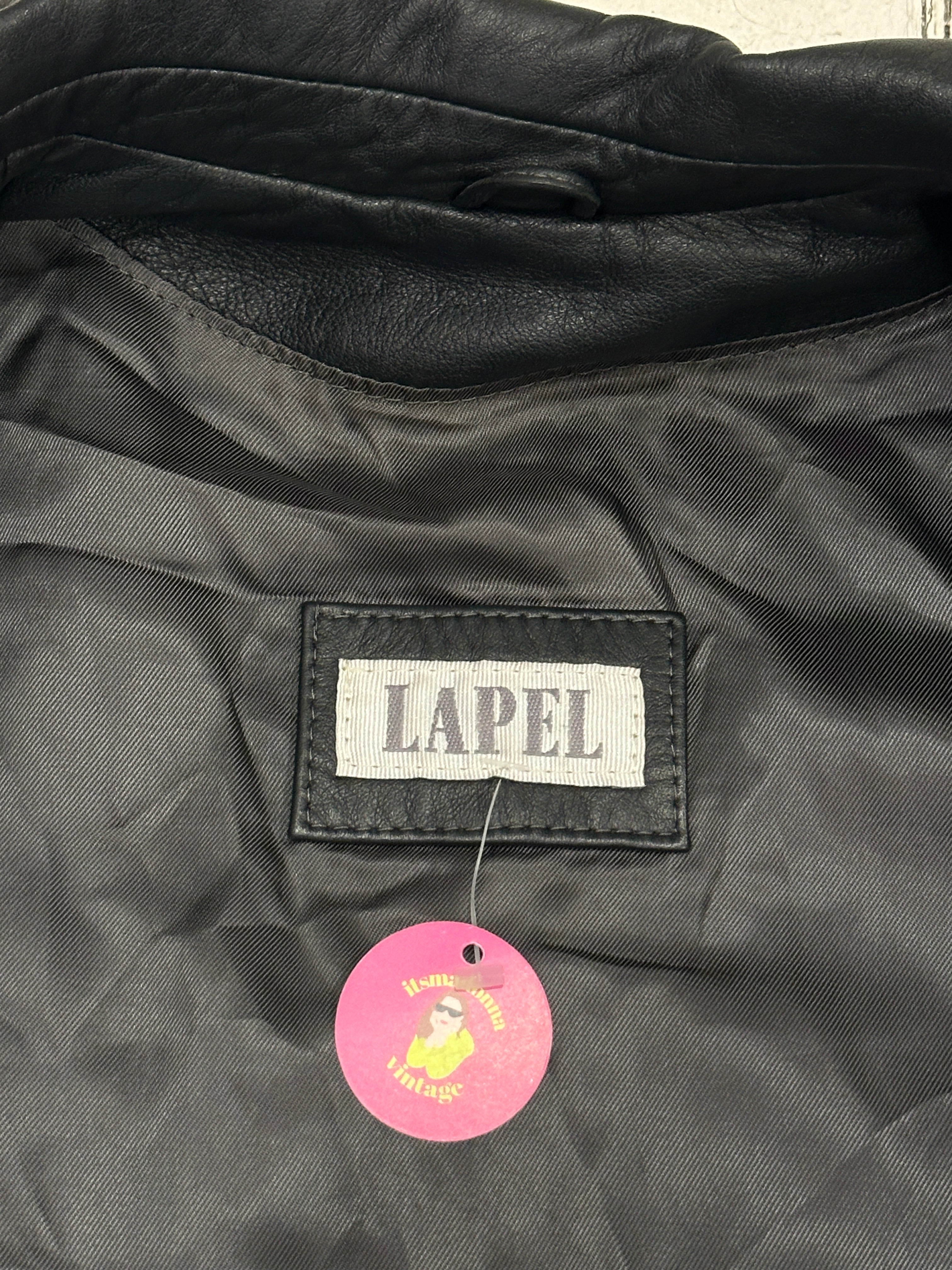 Lapel leather jacket