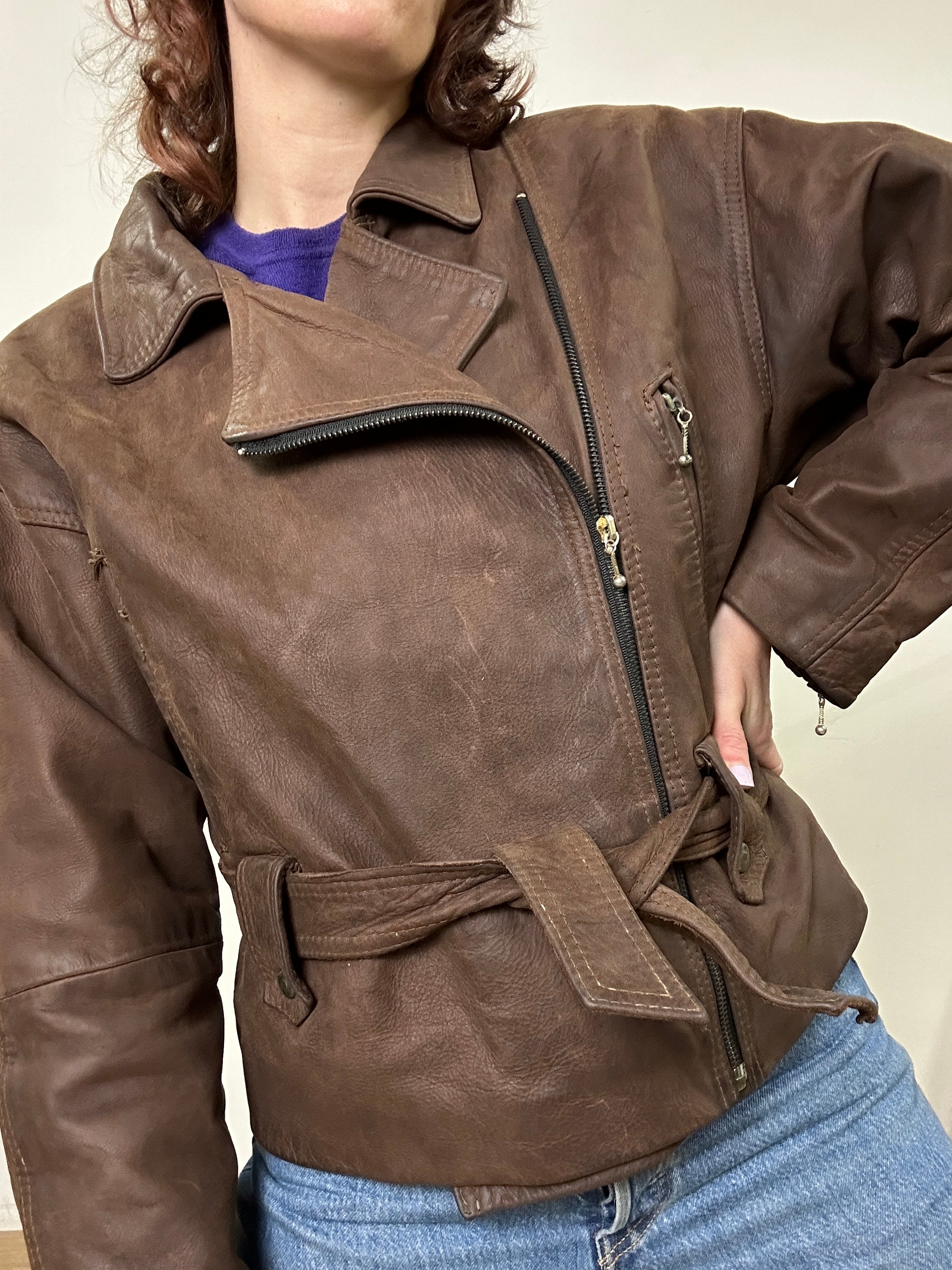 Biker brown jacket