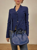 Blue leather bag