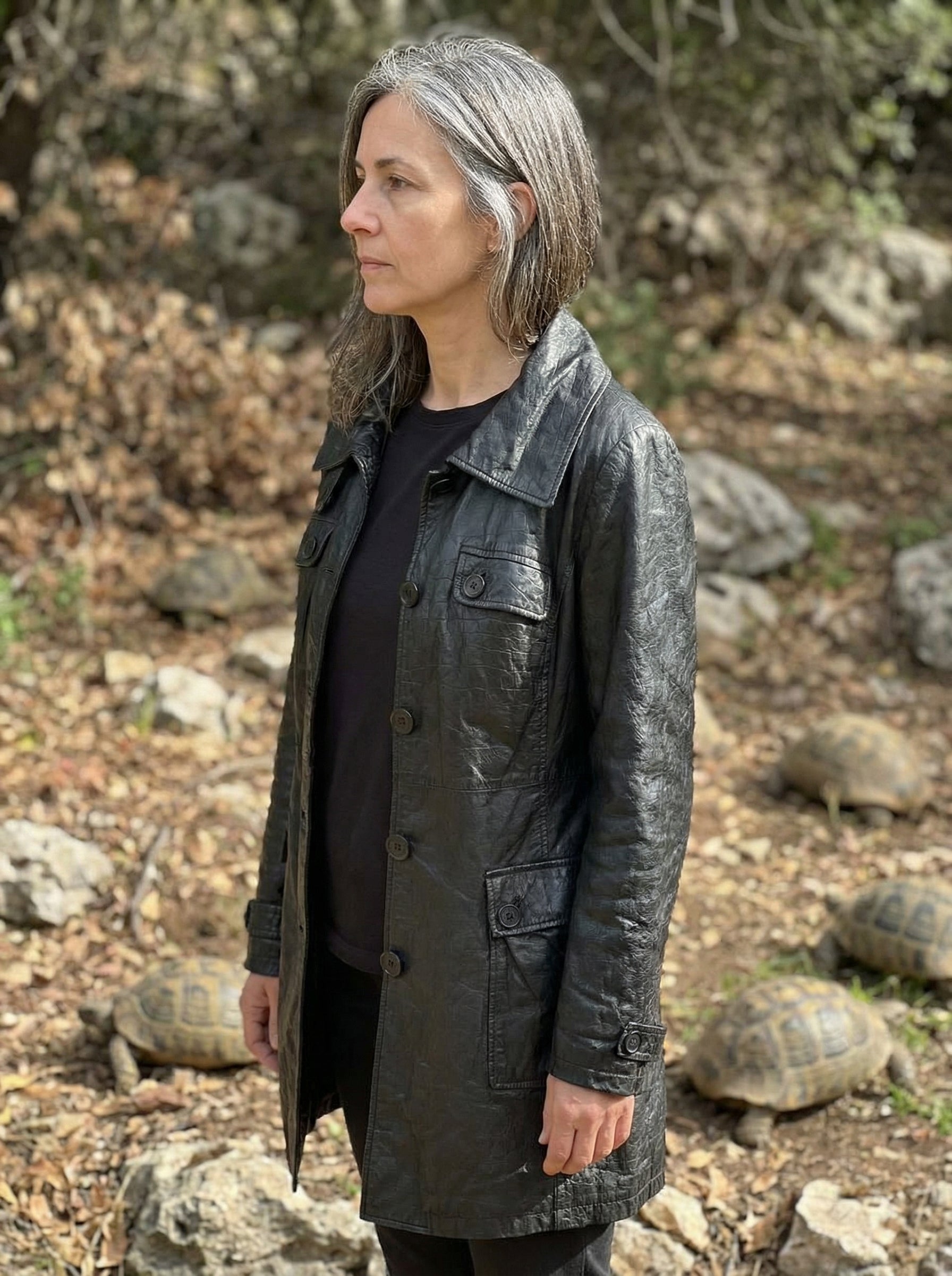 Turtle leather jacket