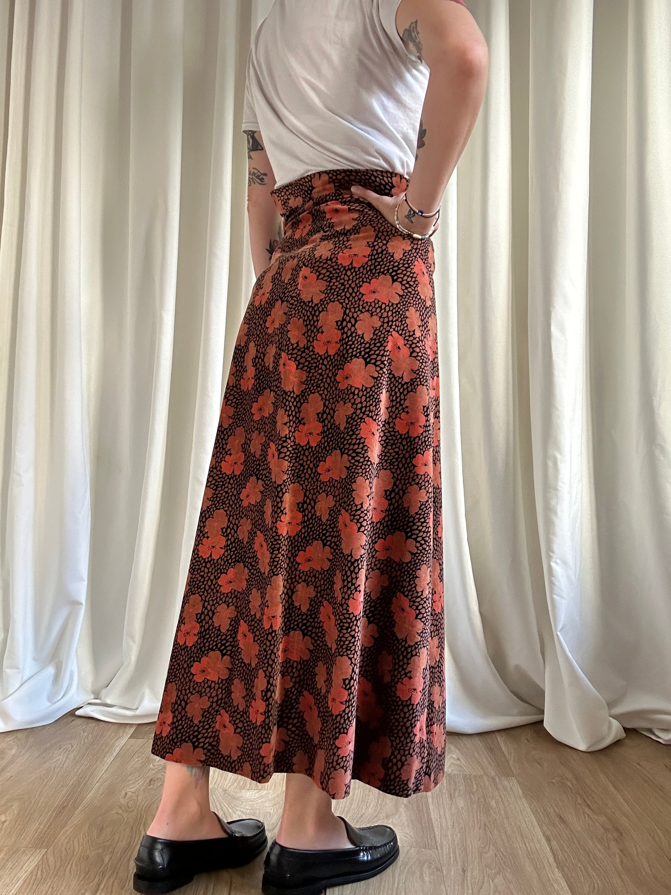 Super flower long skirt