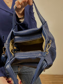 Blue leather bag