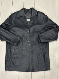 Lapel leather jacket