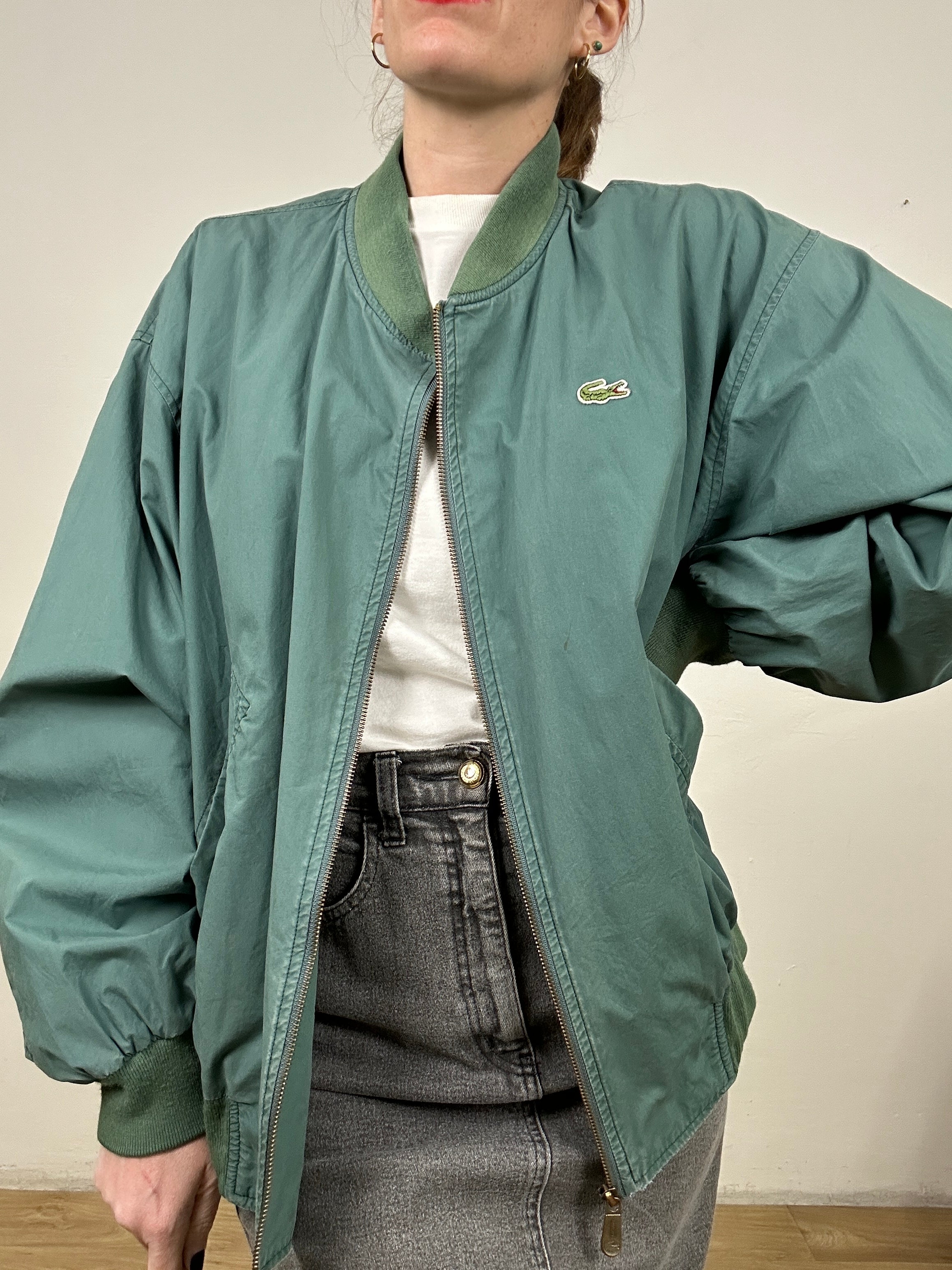 Lacoste green bomber