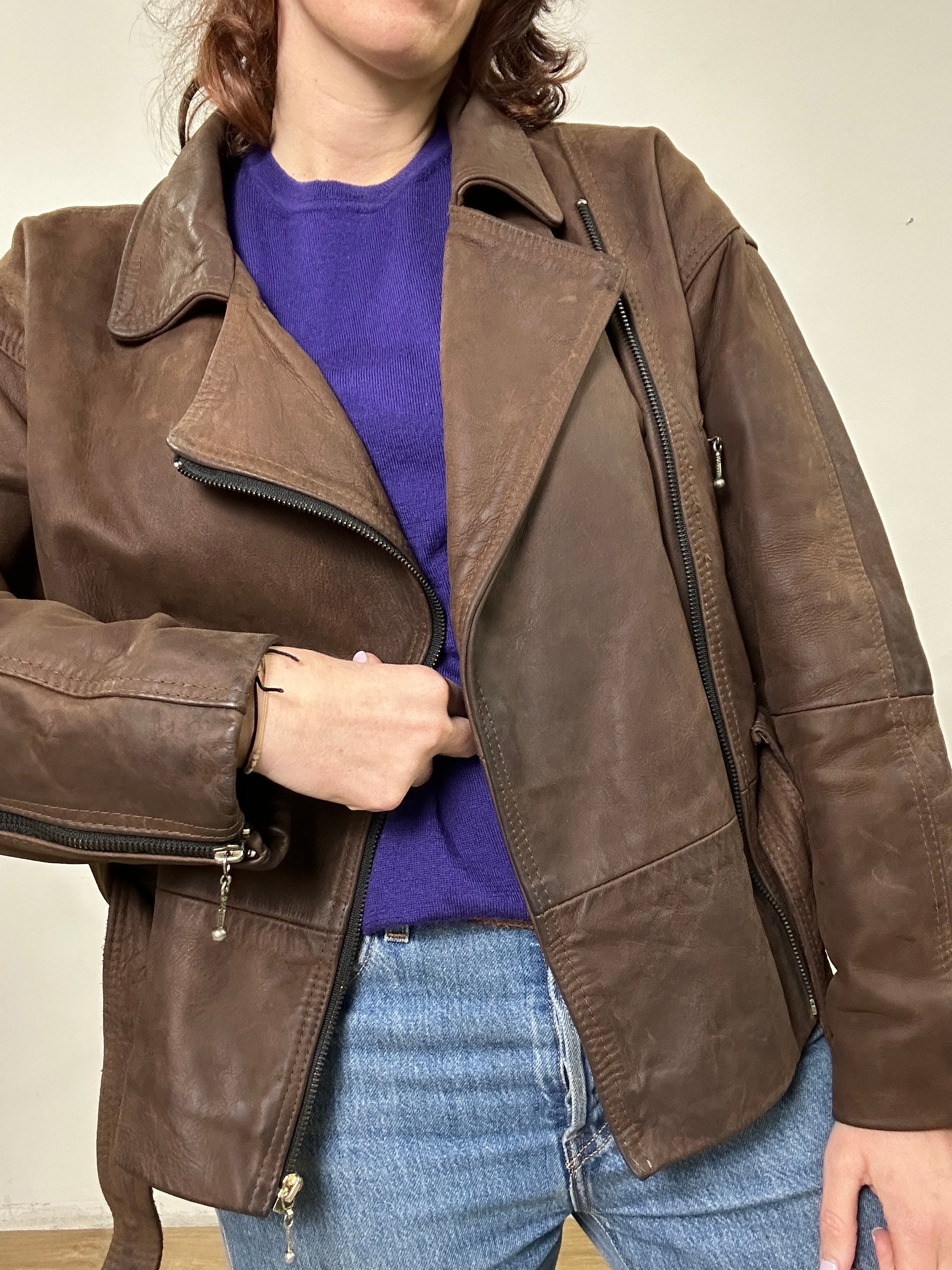 Biker brown jacket