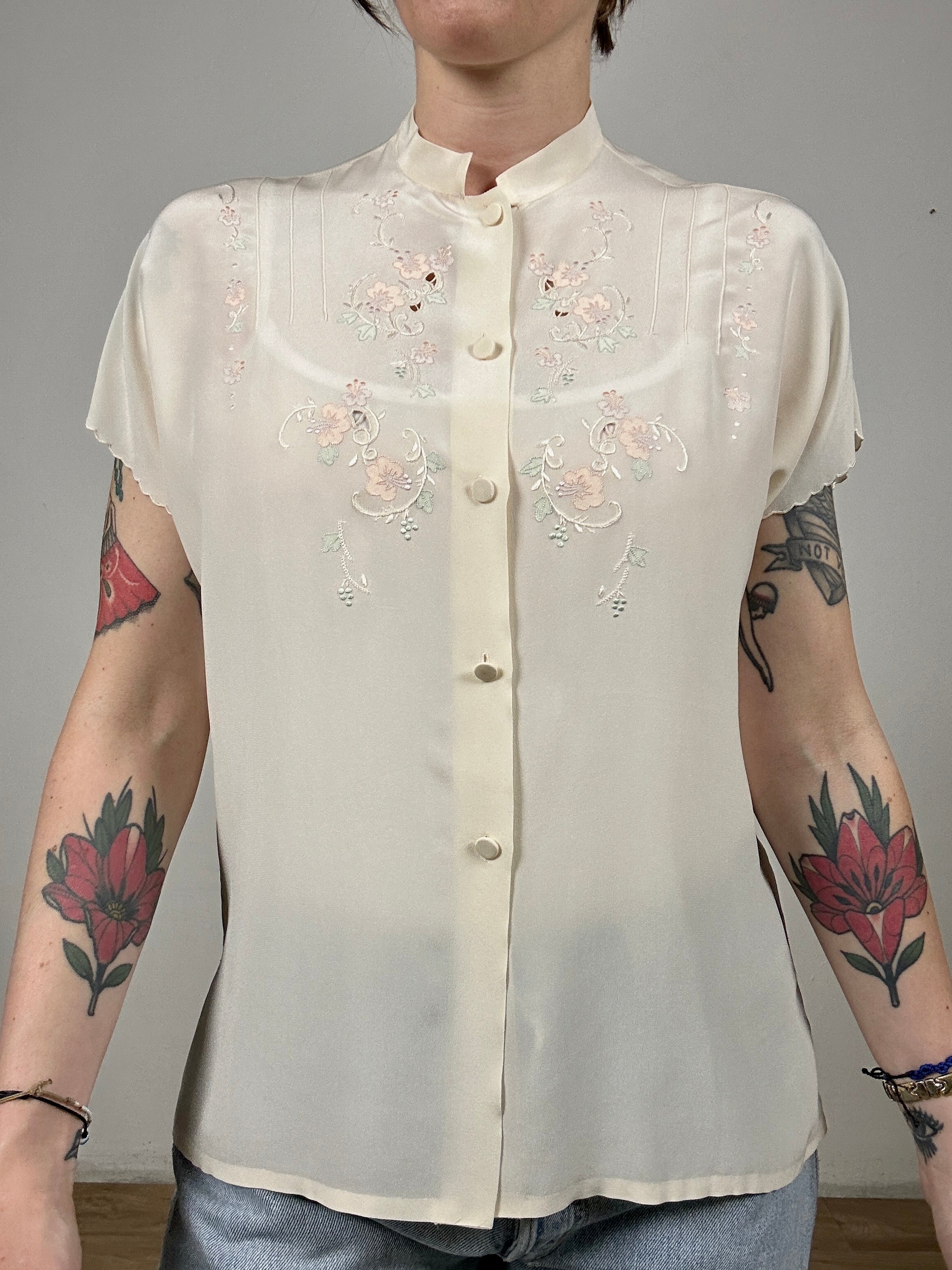 Oriental flower shirt