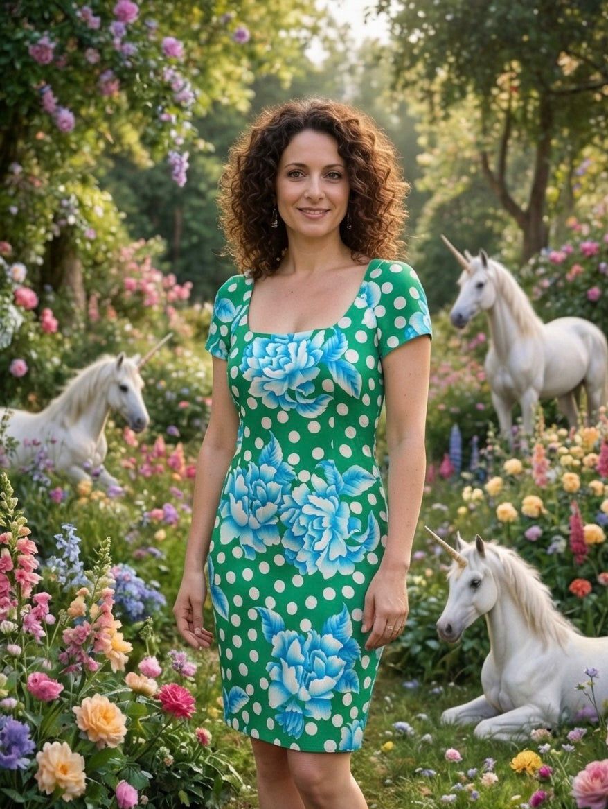 Genny fioreblu silk dress