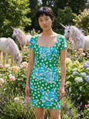 Genny fioreblu silk dress