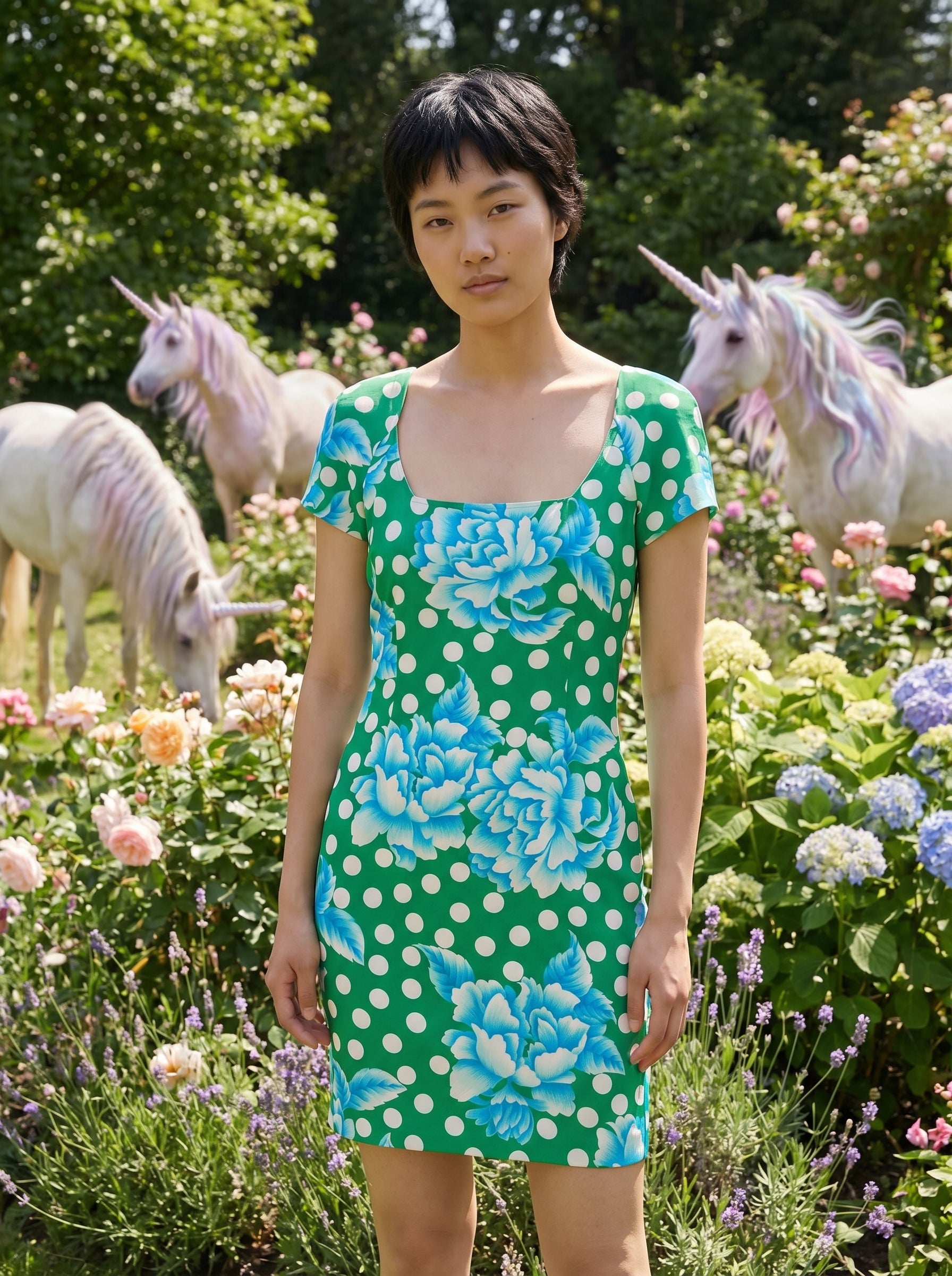 Genny fioreblu silk dress